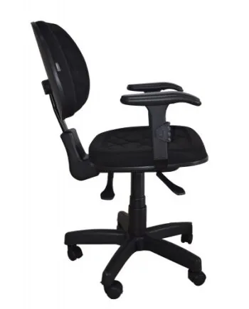 Cadeira back system com braço gatilho na cor preta