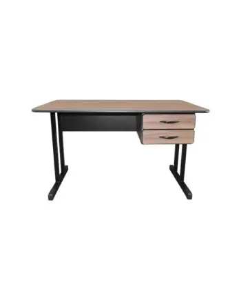 Mesa reta madeirado carvalho com pé na cor preta 3